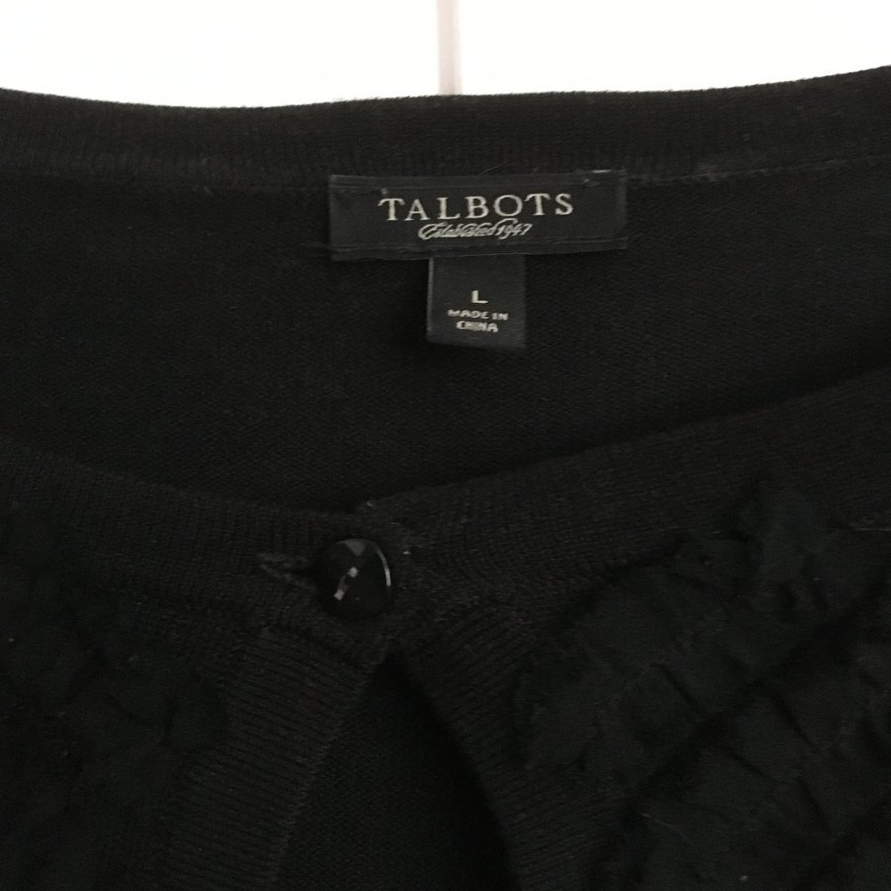 Talbots Black Ruffled Cardigan - Picture 3 of 4